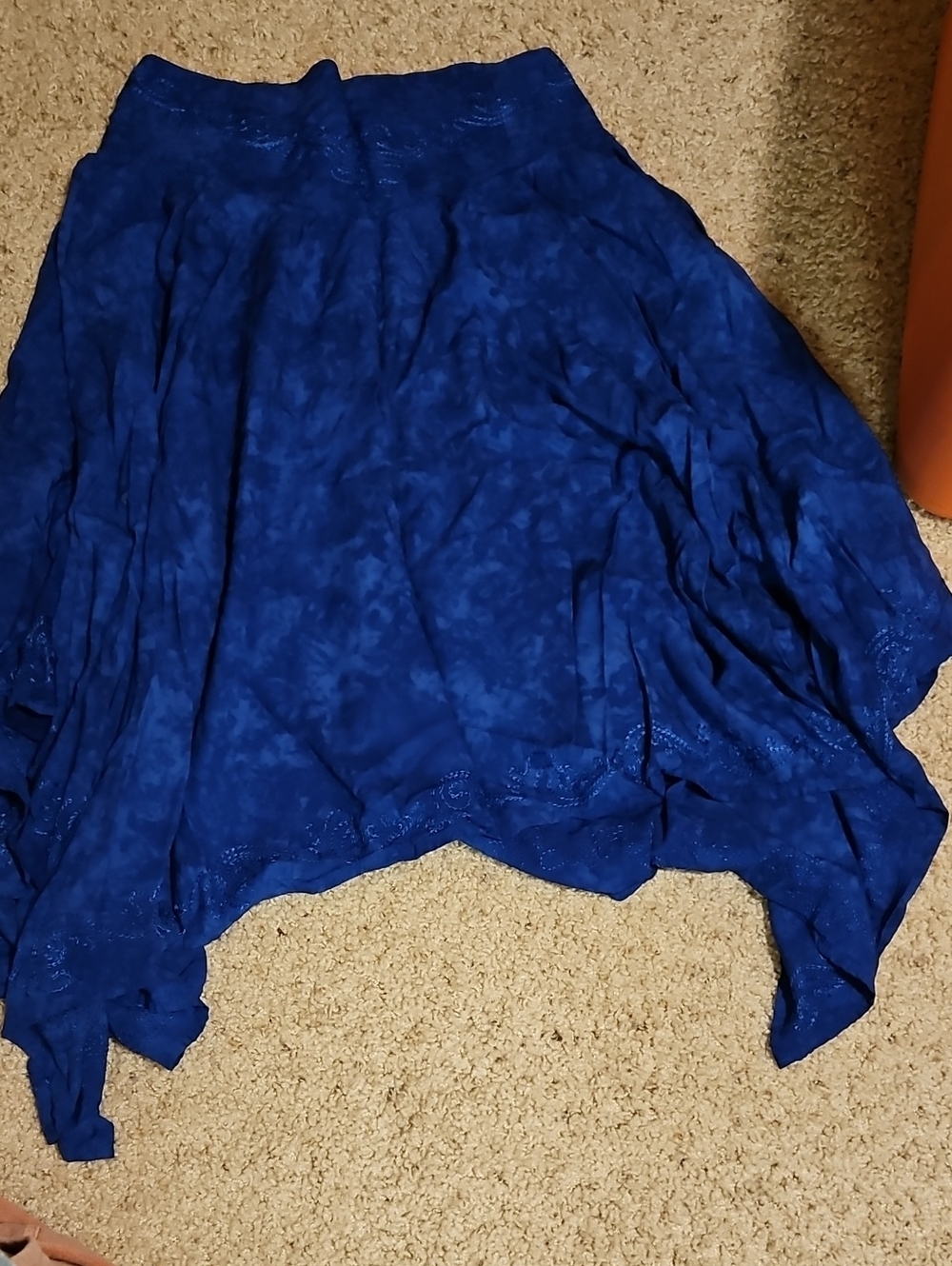 Boho High-Low Skirt in Deep Blue